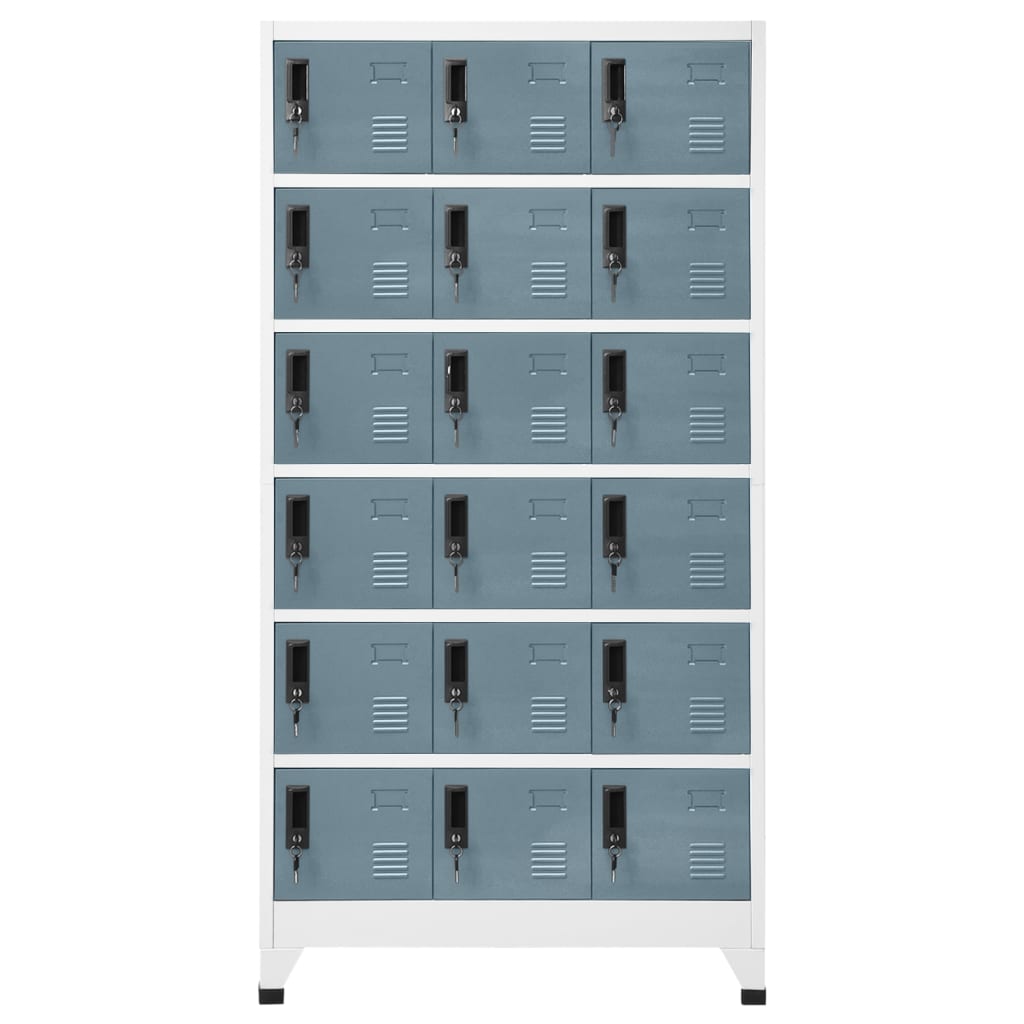 Locker Cabinet Light Grey and Dark Grey 90x40x180 cm Steel
